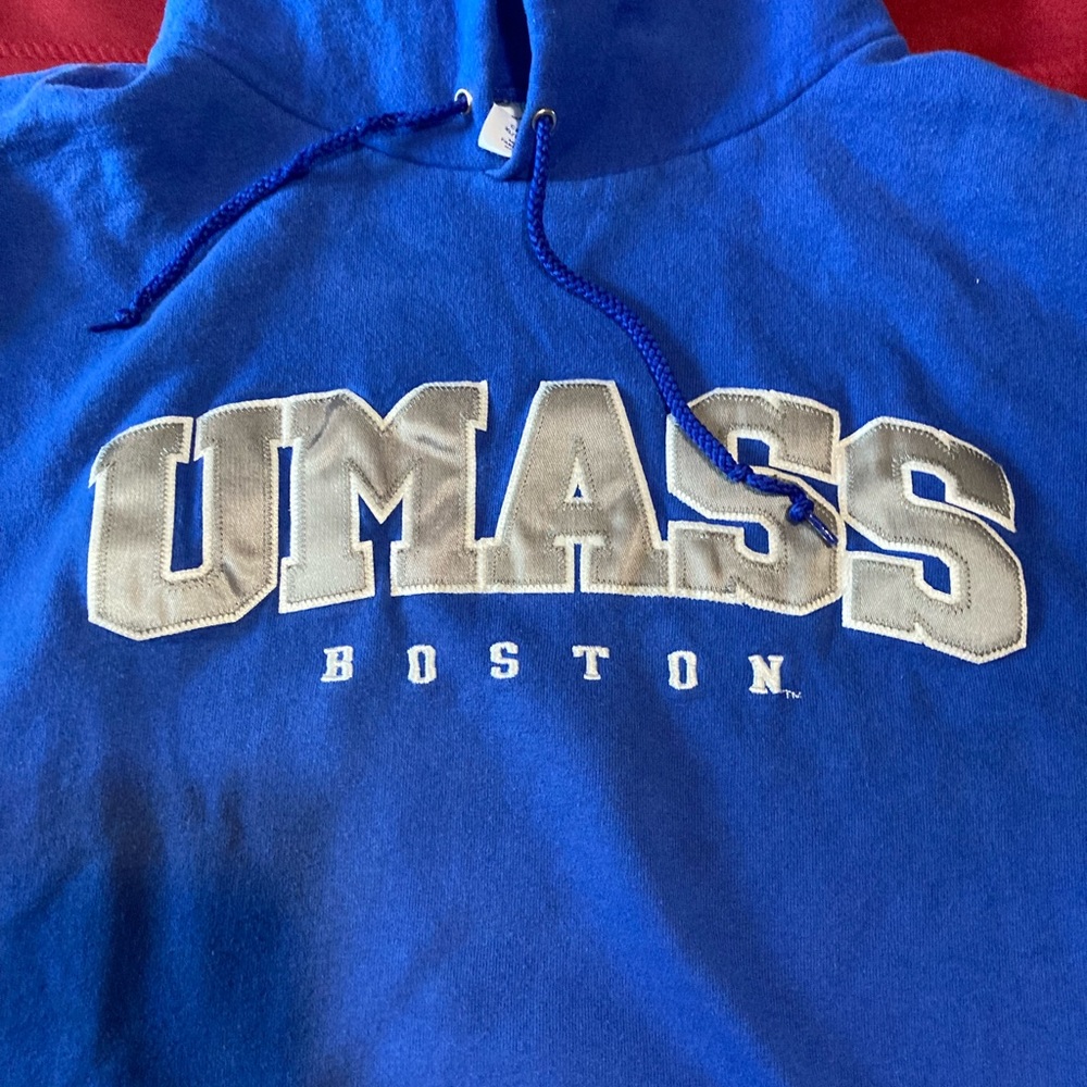 UMASS Boston Champion Sweatshirt/Hoodie-Blue Size XL